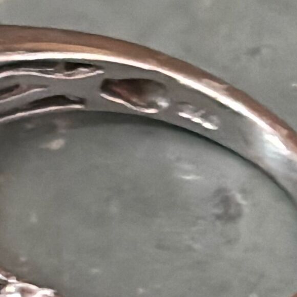 New 925 silver STS medium blue sapphire/ CZ cushion/halo ring Sz 9 fancy setting - Picture 6 of 11